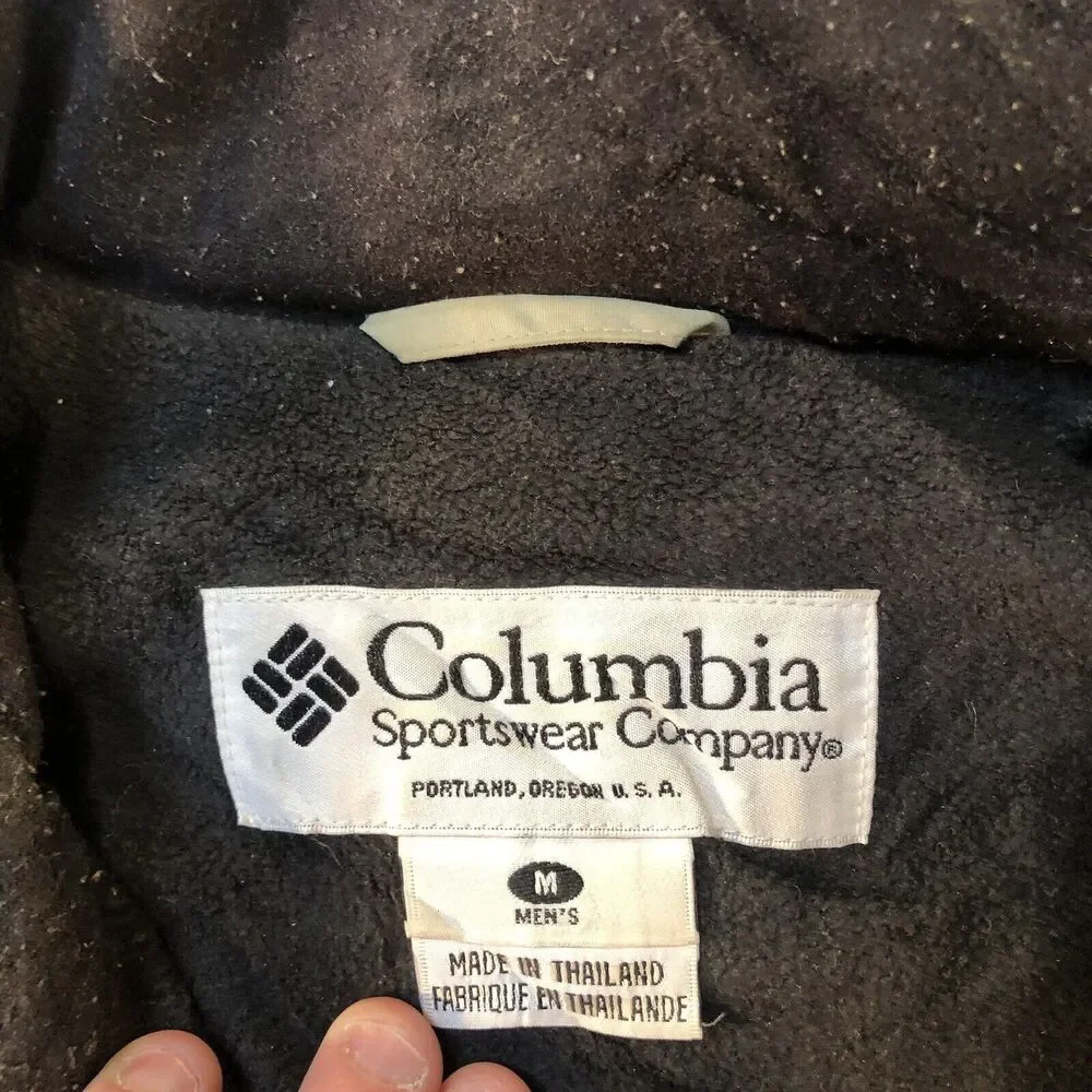 Columbia Sportswear Green Tan Colorblock Fleece Lined Winter Coat Men's Medium
